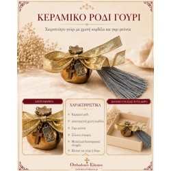 Κεραμικό ρόδι ασημί